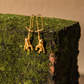 Gorilla brass gold plated earrings