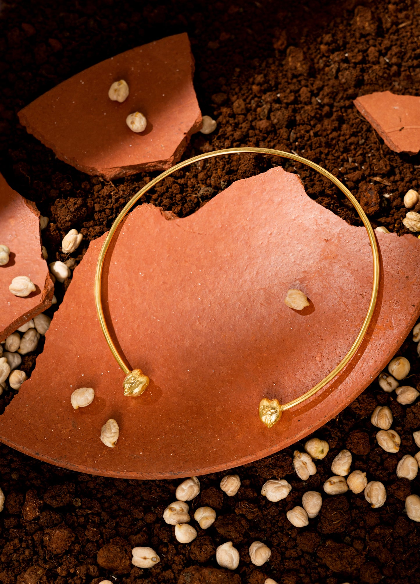 Gold platted sustainable chickpea/food inspired jewellery 