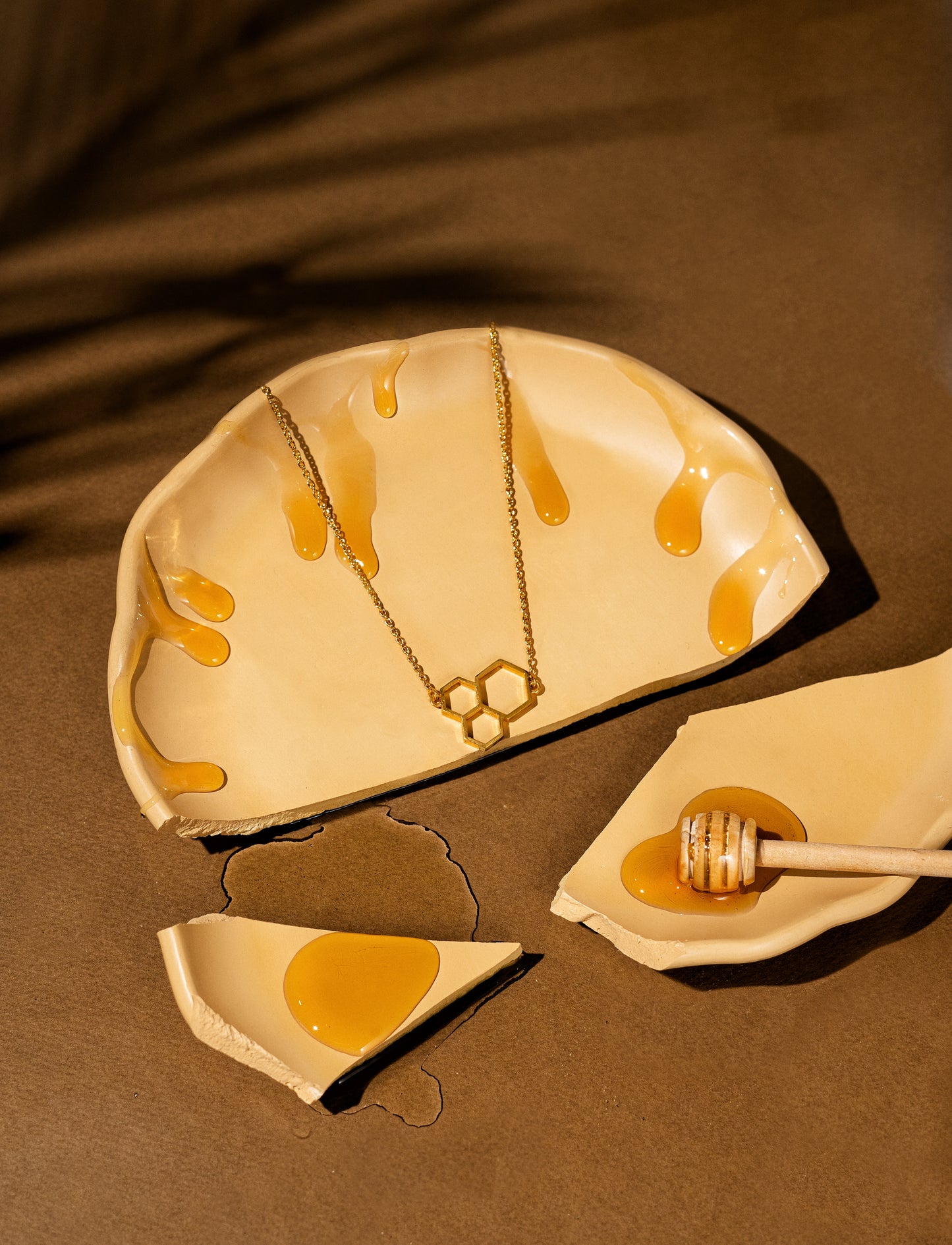 Gold platted sustainable Honey inspired jewellery