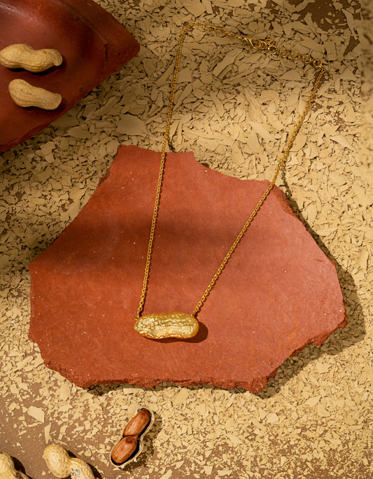 Peanut inspired gold platted jewellery