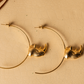 Rhino brass gold plated earrings